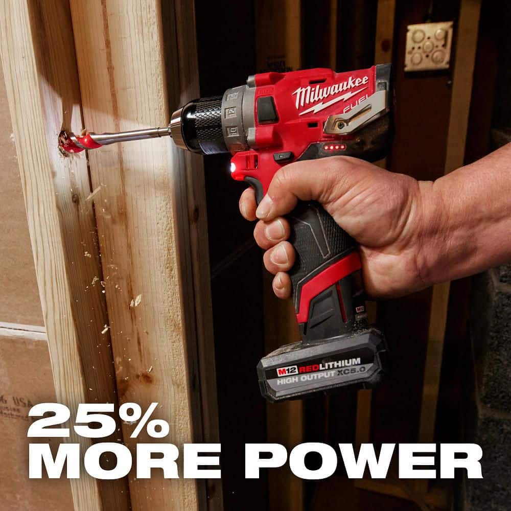 Milwaukee M12 12-Volt Lithium-Ion XC Extended Capacity 3.0 Ah Battery Pack (2-Pack) and M12 XC High Output 5.0 Ah Battery Pack 48-11-2412-48-11-2450