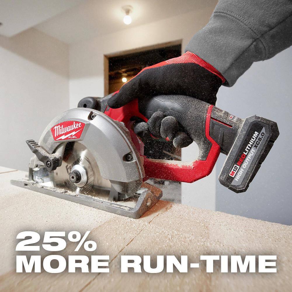 Milwaukee M12 12-Volt Lithium-Ion XC Extended Capacity 3.0 Ah Battery Pack (2-Pack) and M12 XC High Output 5.0 Ah Battery Pack 48-11-2412-48-11-2450