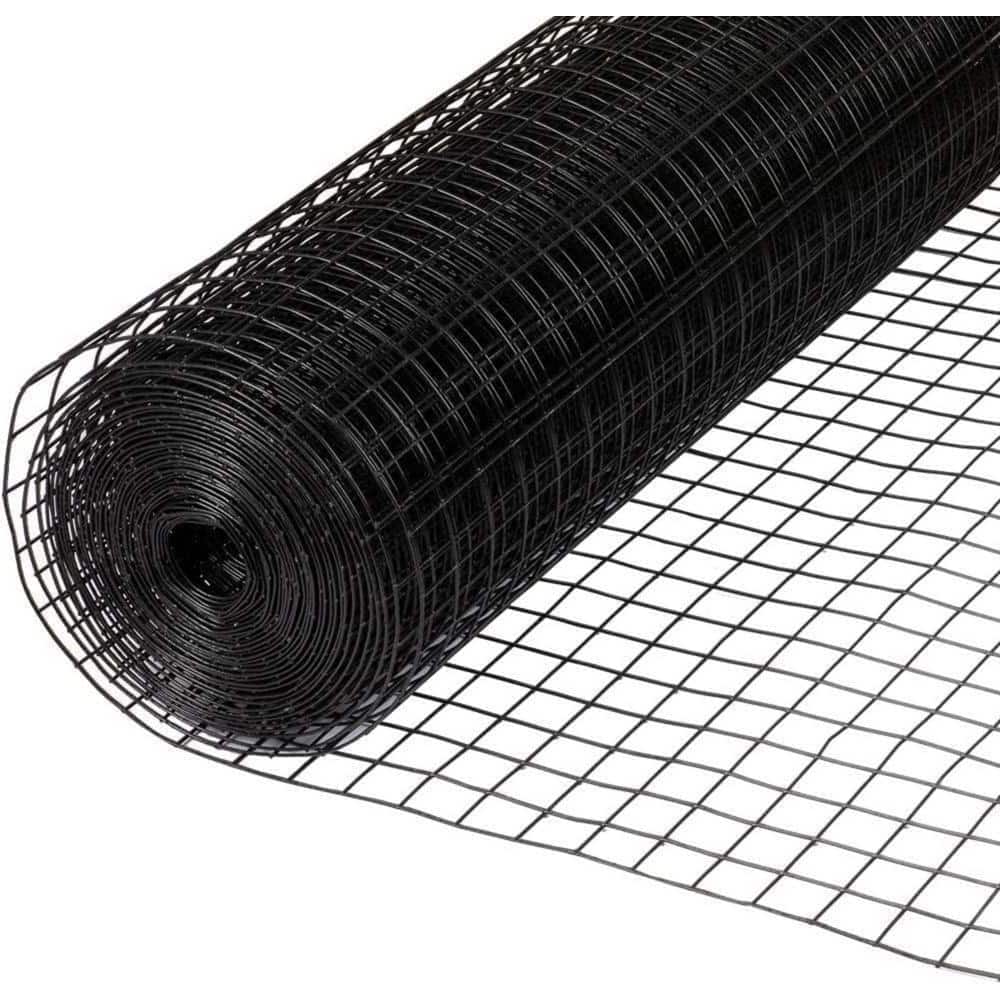 Fencer Wire 4 ft. x 50 ft. 16-Gauge Black PVC Coated Welded Wire Fence with Mesh Size 1/2 in. x 1/2 in. WV16-B4X50MHH Fencer Wire 4 ft. x 50 ft. 16-Gauge Black PVC Coated Welded Wire Fence with Mesh Size 1/2 in. x 1/2 in. WV16-B4X50MHH