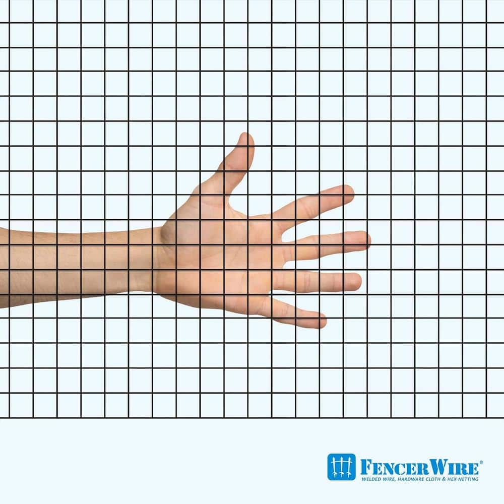 Fencer Wire 4 ft. x 50 ft. 16-Gauge Black PVC Coated Welded Wire Fence with Mesh Size 1/2 in. x 1/2 in. WV16-B4X50MHH Fencer Wire 4 ft. x 50 ft. 16-Gauge Black PVC Coated Welded Wire Fence with Mesh Size 1/2 in. x 1/2 in. WV16-B4X50MHH