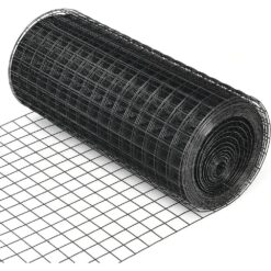 Fencer Wire 4 ft. x 50 ft. 14-Gauge Black PVC Coated Welded Wire Fence with Mesh Size 1 in. x 1 in. WV14-B4X50M11