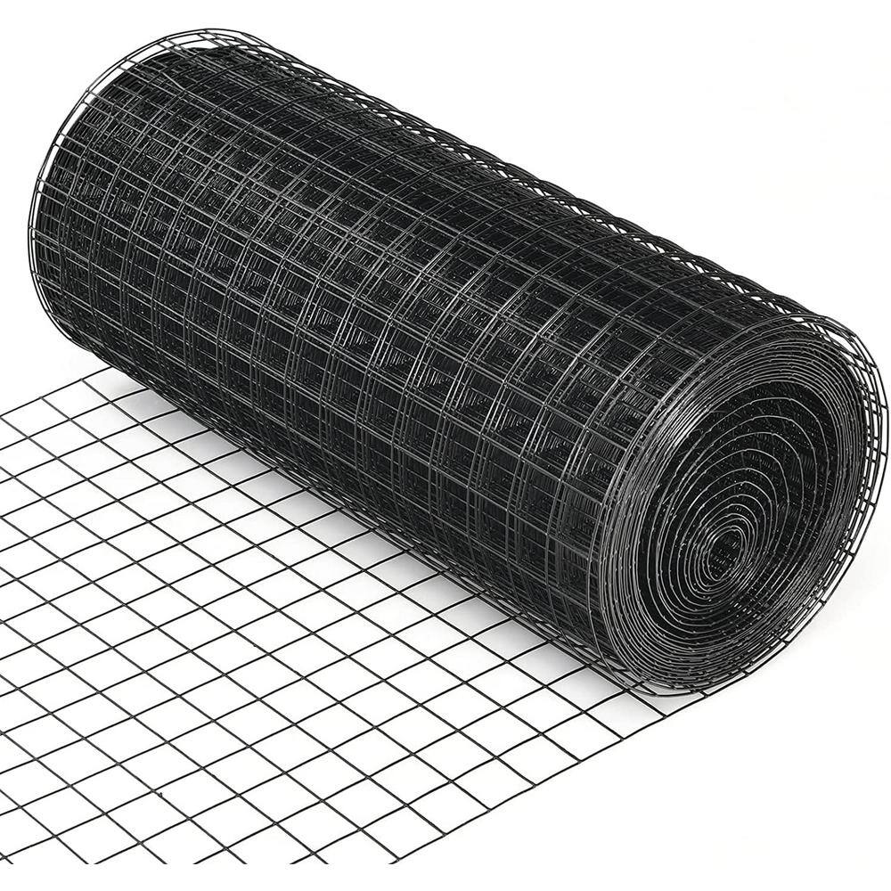 Fencer Wire 4 ft. x 50 ft. 14-Gauge Black PVC Coated Welded Wire Fence with Mesh Size 1 in. x 1 in. WV14-B4X50M11 Fencer Wire 4 ft. x 50 ft. 14-Gauge Black PVC Coated Welded Wire Fence with Mesh Size 1 in. x 1 in. WV14-B4X50M11