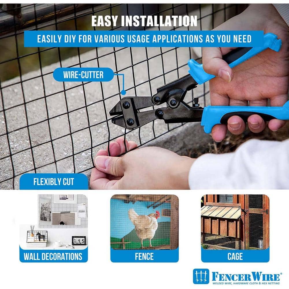 Fencer Wire 4 ft. x 50 ft. 14-Gauge Black PVC Coated Welded Wire Fence with Mesh Size 1 in. x 1 in. WV14-B4X50M11 Fencer Wire 4 ft. x 50 ft. 14-Gauge Black PVC Coated Welded Wire Fence with Mesh Size 1 in. x 1 in. WV14-B4X50M11