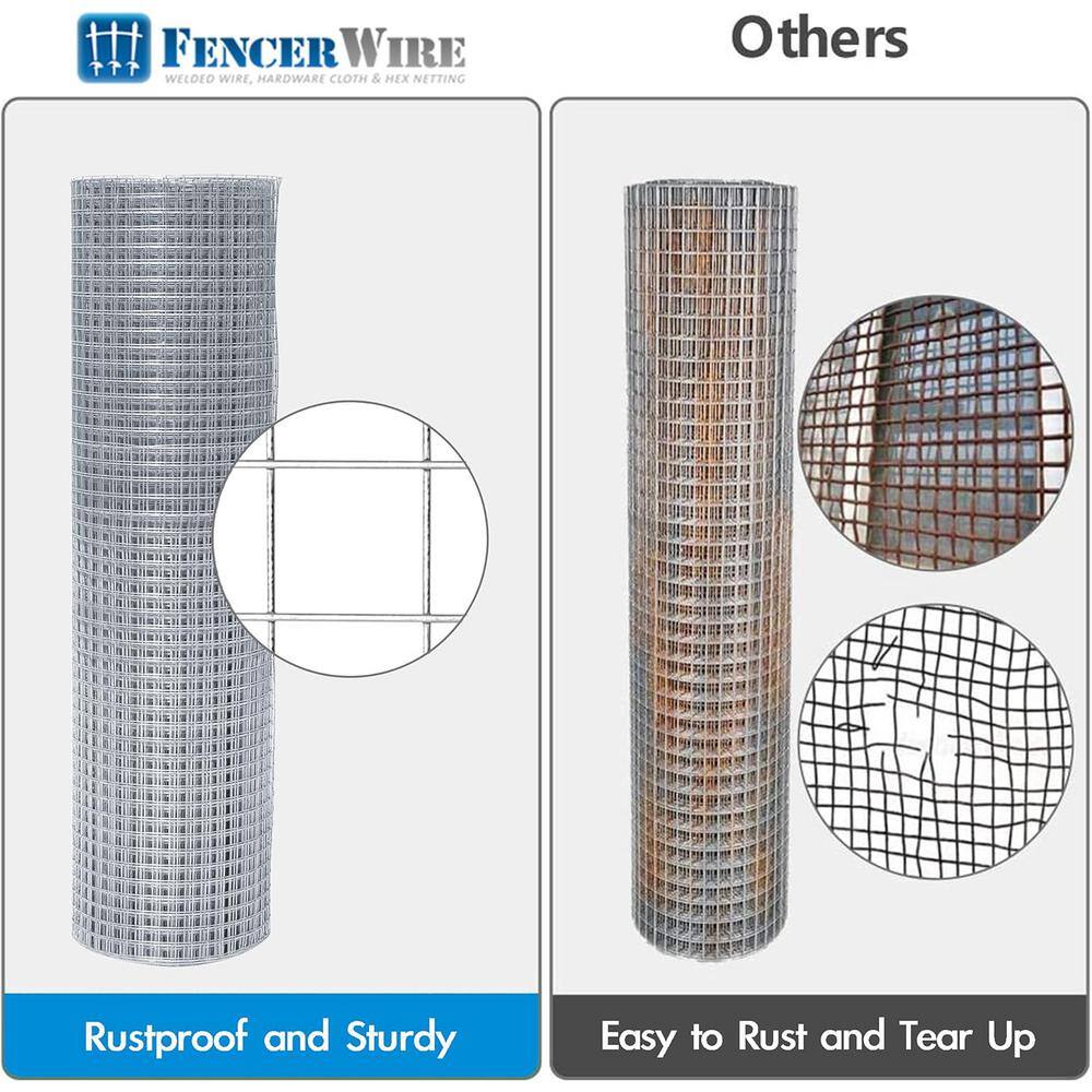 Fencer Wire 4 ft. x 100 ft. 16-Gauge Welded Wire Fence with 1 in. x 1 in. Mesh WB16-4X100M11@HD