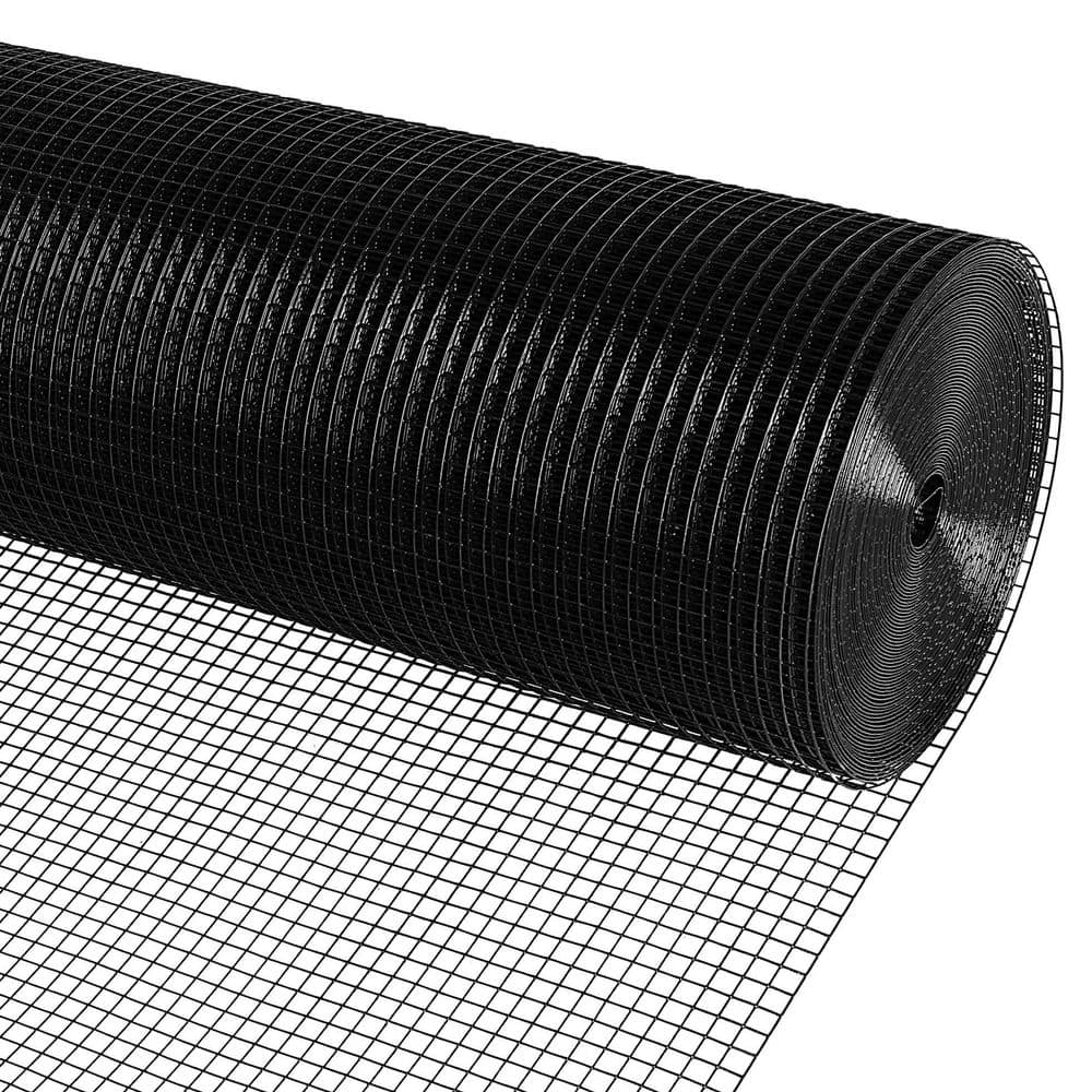 NVNOO 1/2 in. 48 in. x 50 ft. 19-Gauge PVC Vinyl Coated Wire Mesh Hardware Cloth for Garden Chicken Fencing, Black 2F6E7N8P NVNOO 1/2 in. 48 in. x 50 ft. 19-Gauge PVC Vinyl Coated Wire Mesh Hardware Cloth for Garden Chicken Fencing, Black 2F6E7N8P