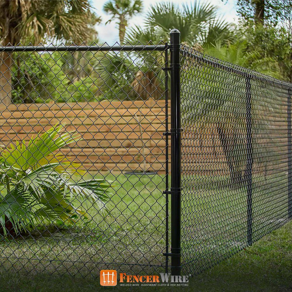 Fencer Wire 5 ft. x 50 ft. Black Vinyl Coated Galvanized Steel 9-Gauge Chain Link Fabric Roll LV9-B5X50M2F38
