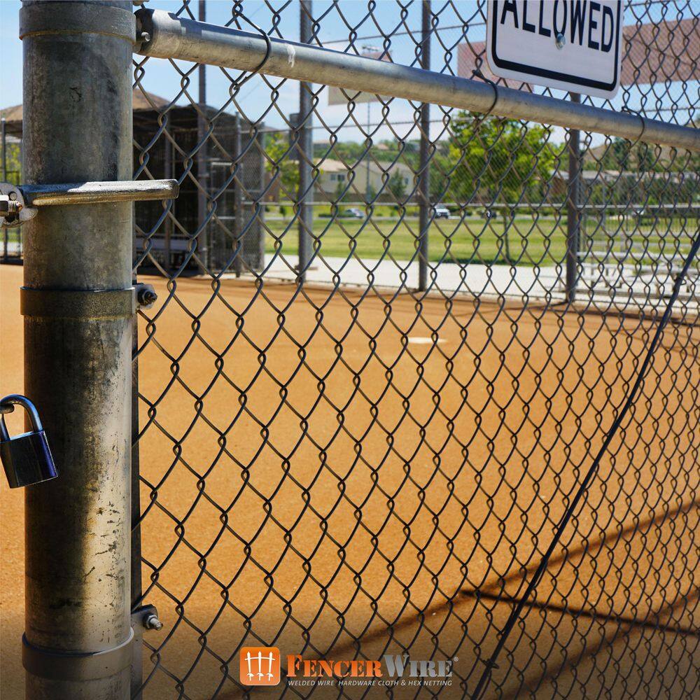 Fencer Wire 5 ft. x 50 ft. Black Vinyl Coated Galvanized Steel 9-Gauge Chain Link Fabric Roll LV9-B5X50M2F38