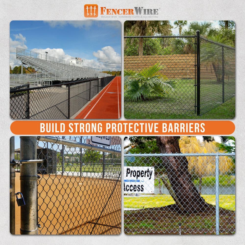 Fencer Wire 6 ft. x 50 ft. Green Vinyl Coated Galvanized Steel 9-Gauge Chain Link Fabric Roll LV9-G6X50M2F38
