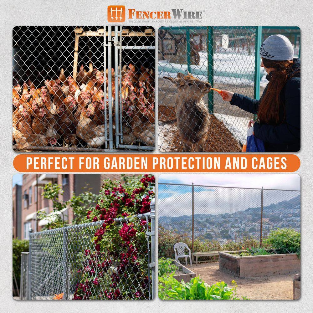 Fencer Wire 6 ft. x 50 ft. Green Vinyl Coated Galvanized Steel 9-Gauge Chain Link Fabric Roll LV9-G6X50M2F38