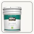 BEHR PREMIUM PLUS 5 gal. Ultra Pure White Semi-Gloss Enamel Low Odor Interior Paint & Primer 305005