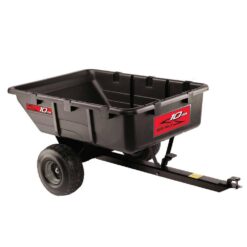Brinly-Hardy 650lbs. 10cu.ft. Tow-Behind Lawn Mower Trailer Dump Cart w/ Compression-Molded Poly Bed for Lawn Tractors and ZTR Mowers PCT-101BH