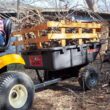 Brinly-Hardy 650lbs. 10cu.ft. Tow-Behind Lawn Mower Trailer Dump Cart w/ Compression-Molded Poly Bed for Lawn Tractors and ZTR Mowers PCT-101BH