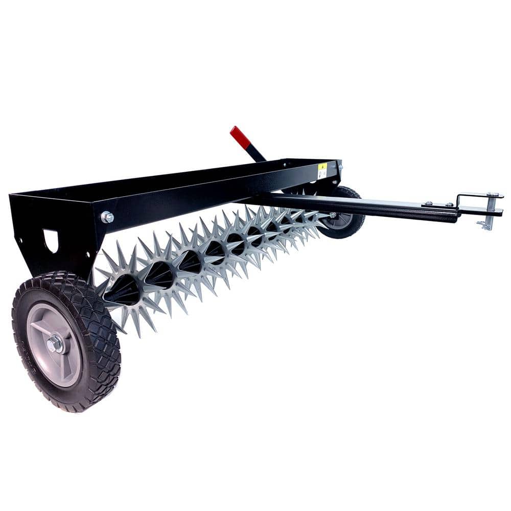 Brinly-Hardy 40 in. Pull-Behind Spike Aerator with Transport Wheels for Lawn Tractors and Zero-Turn Mowers SAT2-40BH-G