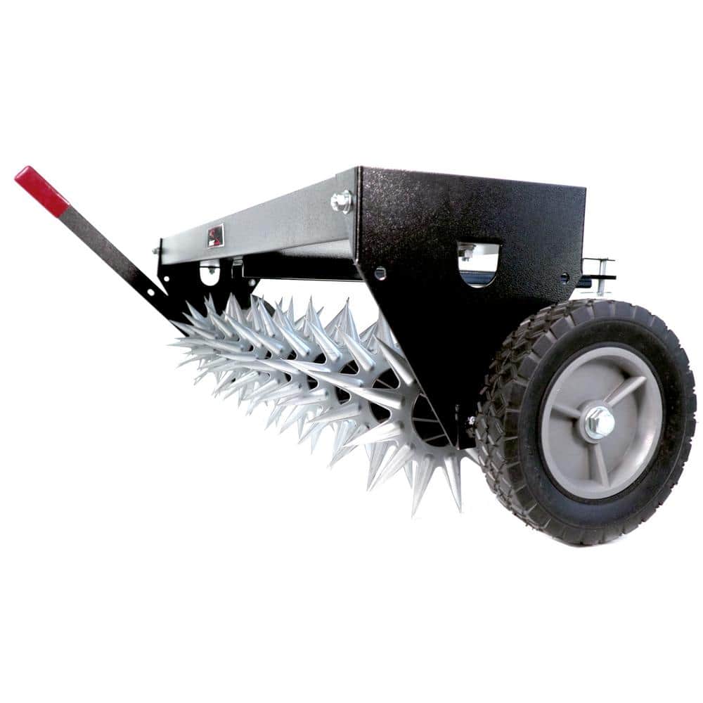 Brinly-Hardy 40 in. Pull-Behind Spike Aerator with Transport Wheels for Lawn Tractors and Zero-Turn Mowers SAT2-40BH-G