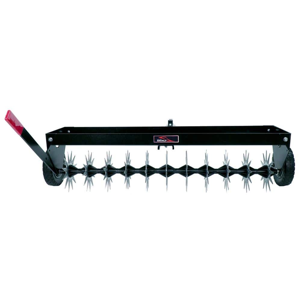Brinly-Hardy 40 in. Pull-Behind Spike Aerator with Transport Wheels for Lawn Tractors and Zero-Turn Mowers SAT2-40BH-G