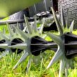 Brinly-Hardy 40 in. Pull-Behind Spike Aerator with Transport Wheels for Lawn Tractors and Zero-Turn Mowers SAT2-40BH-G
