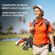 Precise M5 Men's Complete Golf Clubs Package Set Includes Titanium Driver, S.S. Fairway, S.S. Hybrid, S.S. 5-PW Irons, Putter, Stand Bag, 3 H/C's