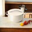 Caraway Dutch Oven Pot with Lid (6.5 qt, 10.5") - Non-Stick Ceramic Coating - Free From Forever Chemicals - Cream