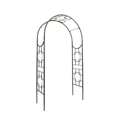 Minuteman International 4.33-ft W x 8.17-ft H Arched Graphite Powder Coated Wrought iron Garden Arbor