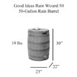 Good Ideas Rain Wizard 50 Gallon Plastic Rain Barrel for Outdoor Rainwater Collection, Oak