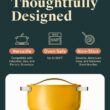 Caraway Nonstick Ceramic Dutch Oven Pot with Lid (6.5 qt, 10.5") - Non Toxic, PTFE & PFOA Free - Marigold