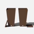 Veradek V-Resin Indoor/Outdoor Taper Planter (Espresso, 30 inch - 2 Pack with 2 Saucer Trays)