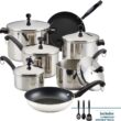 Farberware Classic Stainless Steel Cookware Pots and Pans Set, 15-Piece, 50049, Silver
