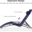 PURPLE LEAF Patio Chaise Lounge Set Outdoor Beach Pool Sunbathing Lawn Lounger Recliner, Navy Blue