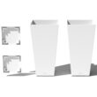 Veradek V-Resin Indoor/Outdoor Taper Planter (White, 30 inch - 2 Pack with 2 Saucer Trays)
