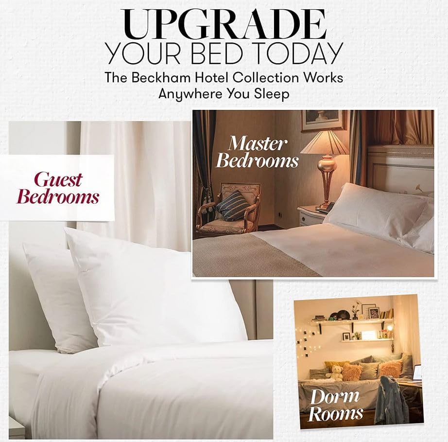 Beckham Hotel Collection Bed Pillows Standard/Queen Size Set of 2 - Original Down Alternative Pillow for Sleeping Beckham Hotel Collection Bed Pillows Standard/Queen Size Set of 2 - Original Down Alternative Pillow for Sleeping - Image 3