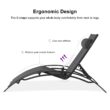 PURPLE LEAF Patio Chaise Lounge Set of 3 Outdoor Lounge Chair Beach Pool Sunbathing Lawn Lounger, Black