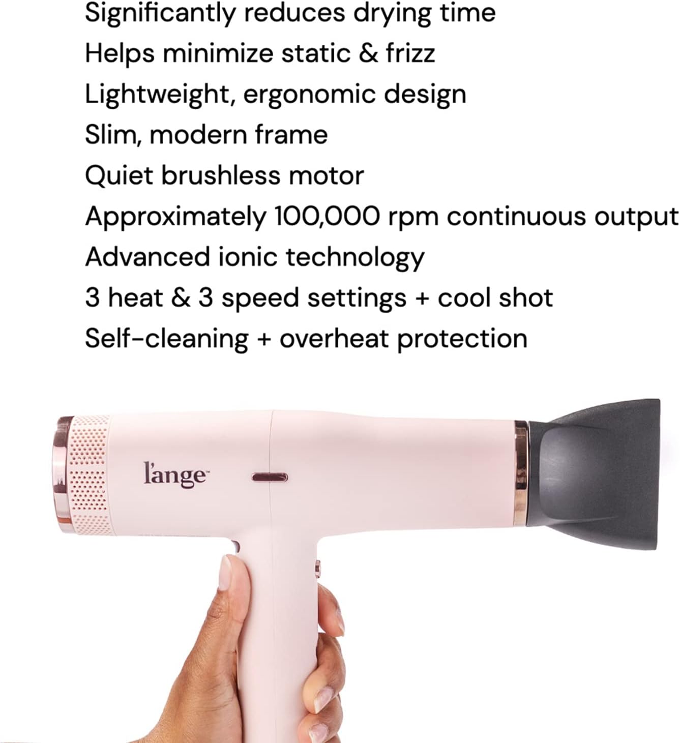 L'ANGE HAIR Le Styliste Luxury Hair Dryer, Quiet Brushless Blow Dryer with Diffuser, 1875 Watts for 4X Faster Drying L'ANGE HAIR Le Styliste Luxury Hair Dryer, Quiet Brushless Blow Dryer with Diffuser, 1875 Watts for 4X Faster Drying - Image 6