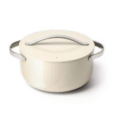Caraway Dutch Oven Pot with Lid (6.5 qt, 10.5") - Non-Stick Ceramic Coating - Free From Forever Chemicals - Cream