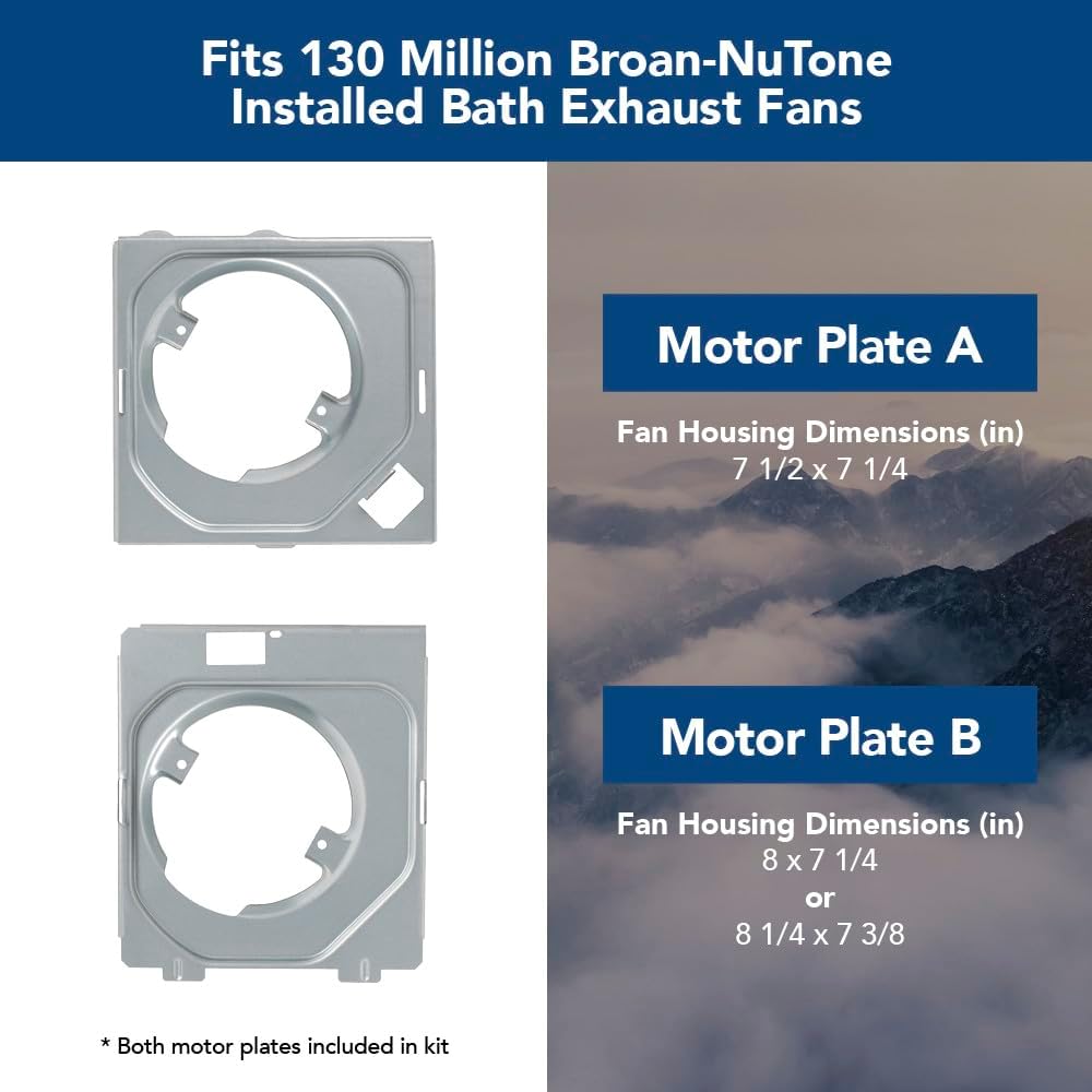 Broan-NuTone BKR60 QuickKit Ultra-Quiet Bath Fan Replacement Motor and Cover/Grille, 60 CFM, 20% more power, White Broan-NuTone BKR60 QuickKit Ultra-Quiet Bath Fan Replacement Motor and Cover/Grille, 60 CFM, 20% more power, White - Image 4