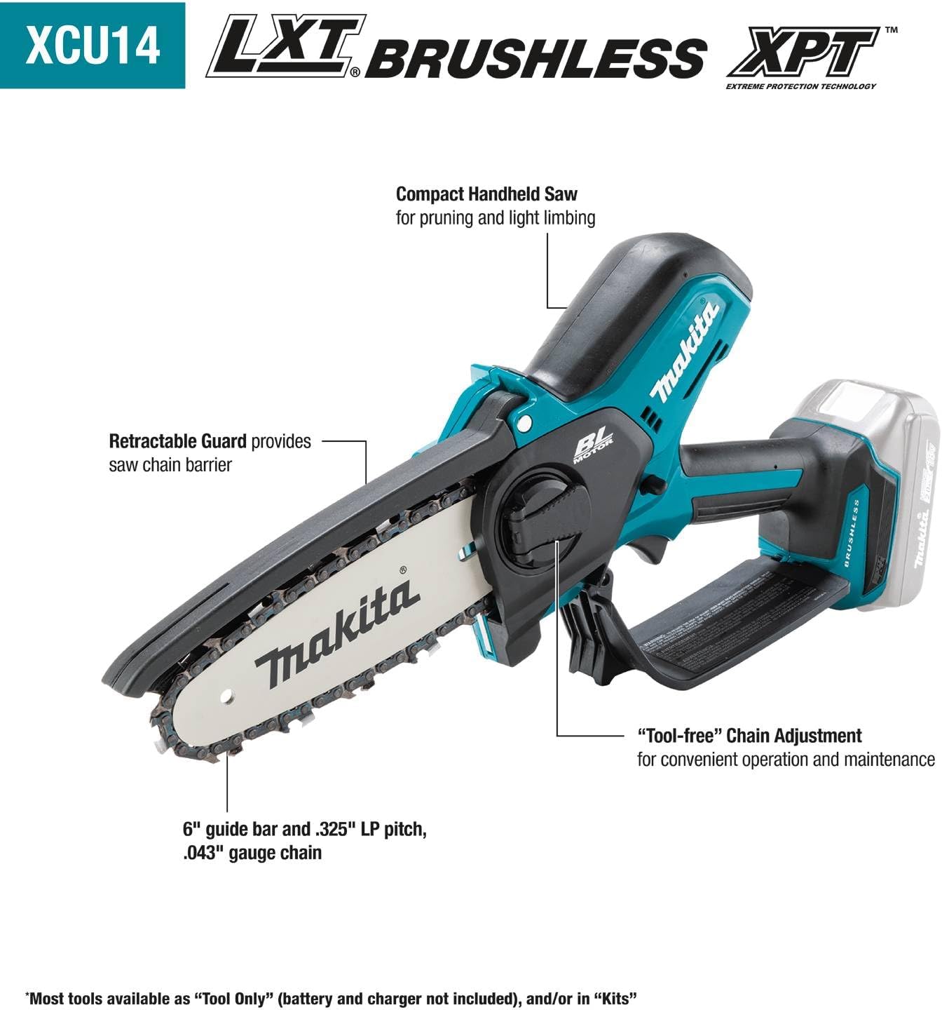 Makita XCU14Z 18V LXT Lithium-Ion Brushless Cordless 6" Pruning Saw, Tool Only Makita XCU14Z 18V LXT Lithium-Ion Brushless Cordless 6" Pruning Saw, Tool Only - Image 17