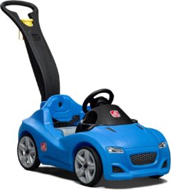 Step2 Whisper Ride Cruiser Kids Push Car, Ride On Toy, Stroller Substitute, Includes Seat Belt & Horn, Made of Durable Plastic, Blue