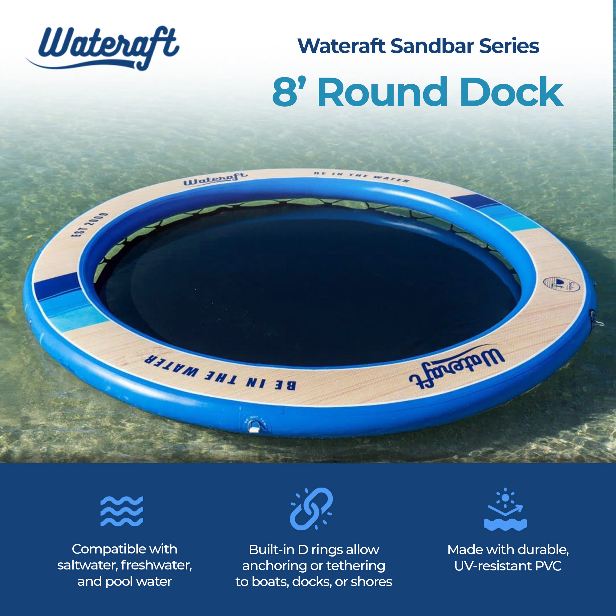 Wateraft 96-Inches x 6 -Seat Blue Inflatable raft Wateraft 96-Inches x 6 -Seat Blue Inflatable raft - Image 11