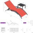 PURPLE LEAF Patio Chaise Lounge Set Outdoor Lounge Chair Beach Pool Sunbathing Lawn Lounger, Coral Red