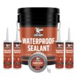 Liquid Rubber Waterproof Sealant - Waterproof Leak Repair Coating, Multi-Surface Rubber Paint - 5 Gallon Sealer
