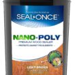 Seal-Once Nano+Poly Penetrating Wood Sealer with Polyurethane - Premium Waterproof Sealant - 5 Gallon & Light Brown