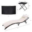 Devoko Patio Chaise Lounge Sets Outdoor Rattan Adjustable Back 3 Pieces Cushioned Patio Folding Chaise Lounge (Beige) Devoko Patio Chaise Lounge Sets Outdoor Rattan Adjustable Back 3 Pieces Cushioned Patio Folding Chaise Lounge (Beige)