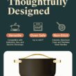 Caraway Nonstick Ceramic Dutch Oven Pot with Lid (6.5 qt, 10.5") - Oven Safe & Compatible with All Stovetops - Black