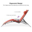 PURPLE LEAF Patio Chaise Lounge Set Outdoor Lounge Chair Beach Pool Sunbathing Lawn Lounger, Coral Red
