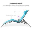 Purple Leaf Patio Chaise Lounge Set of 3 Outdoor Lounge Chair Beach Pool Sunbathing Lawn Lounger Recliner Chiar, Turquoise Blue