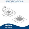 Broan-NuTone AE110 Invent Flex ENERGY STAR Qualified Single-Speed Ventilation Fan, 110 CFM 1.0 Sones, White
