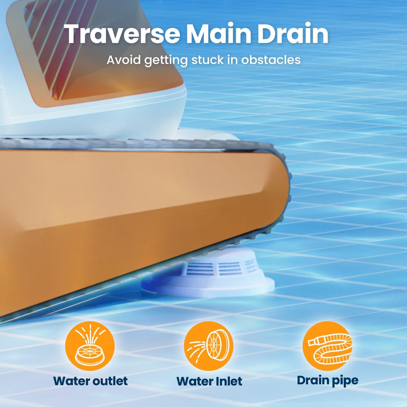 Hydro 3 Cordless Robotic Pool Cleaner, 150W Pool Vacuum with Wall Climbing Function, 200mins Runtime, 2 Brushless Motor Hydro 3 Cordless Robotic Pool Cleaner, 150W Pool Vacuum with Wall Climbing Function, 200mins Runtime, 2 Brushless Motor - Image 5