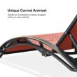 PURPLE LEAF Patio Chaise Lounge Set Outdoor Lounge Chair Beach Pool Sunbathing Lawn Lounger, Coral Red