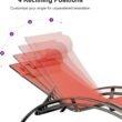 PURPLE LEAF Patio Chaise Lounge Set Outdoor Lounge Chair Beach Pool Sunbathing Lawn Lounger, Coral Red