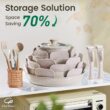 Chef Power Ceramic Nonstick Pots and Pans Set 19 Piece with Detachable Handle, Mocca Taupe