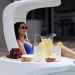 Step2 Mondello In-Pool Side Table, Outdoor/Indoor Waterproof Pool & Patio Furniture, Made of Durable Plastic, White